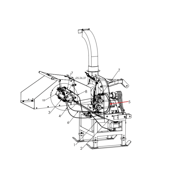 Hose (motor to motor) (-6 JIC, 90 deg, -6 JIC, 90 deg 32